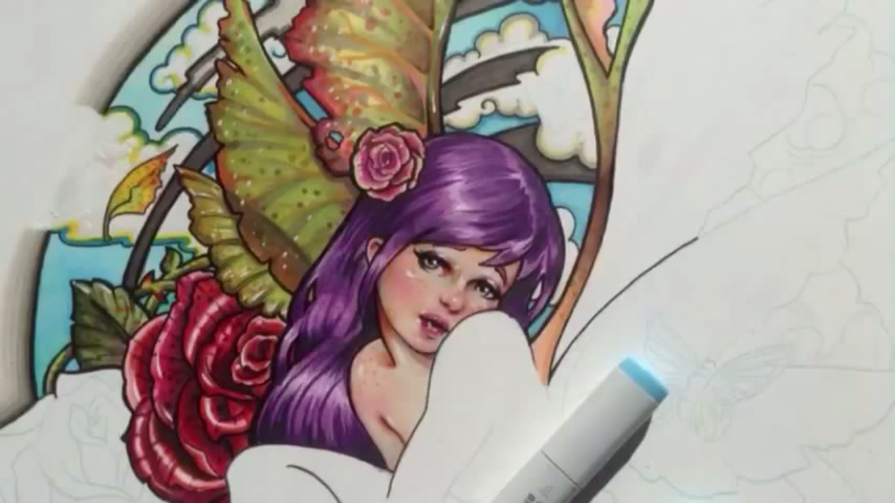 Copic-Marker-Drawing-Process-Video
