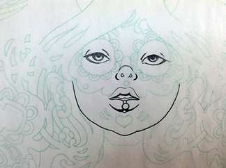 Inking-Tracing-Paper-Sugar-Skull-Drawing-3