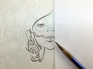 Inking-Tracing-Paper-Sugar-Skull-Drawing-6